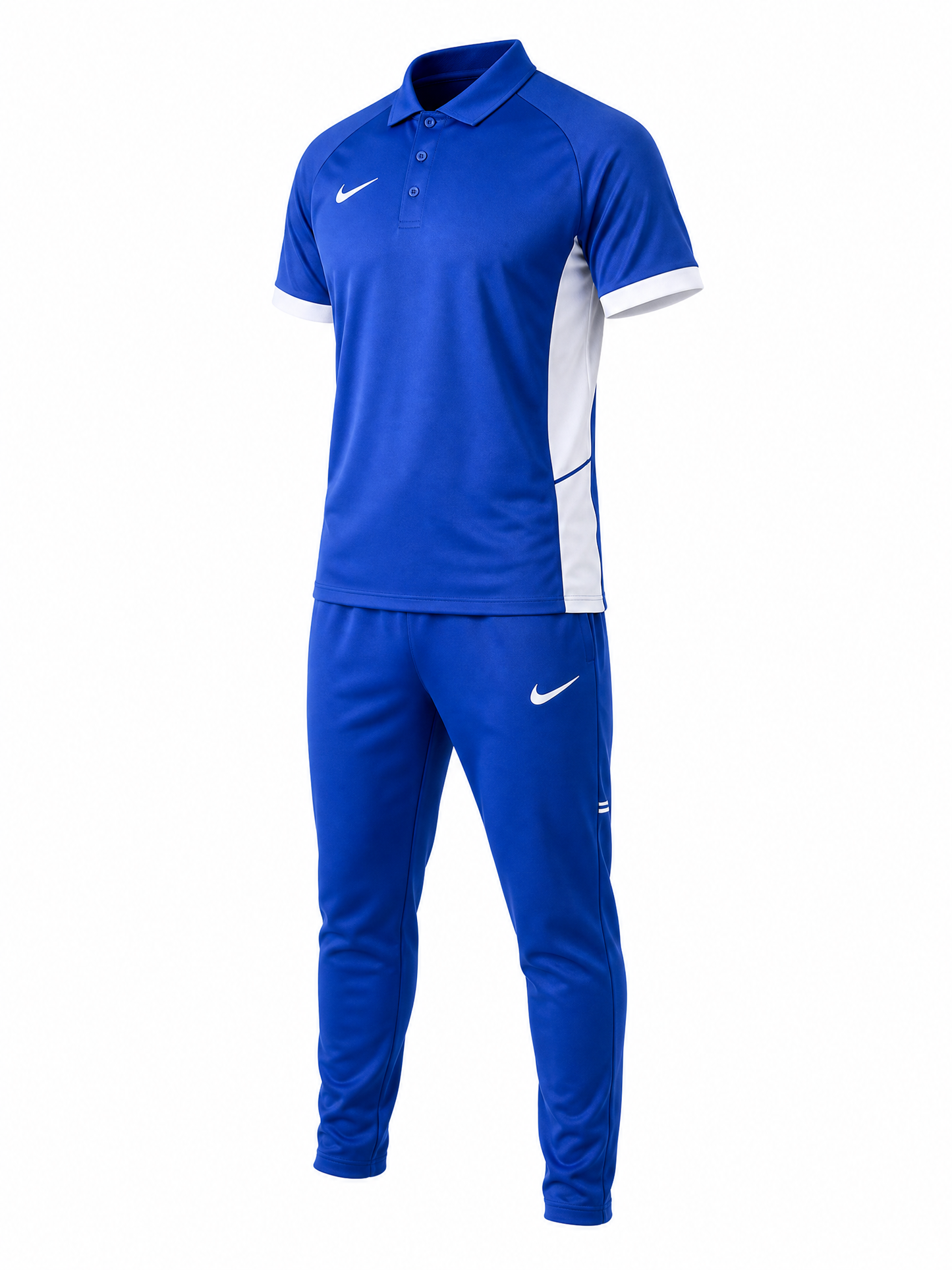 Ensemble Nike Polo Sport Homme Bleu/Blanc – Jogging Training Élégant