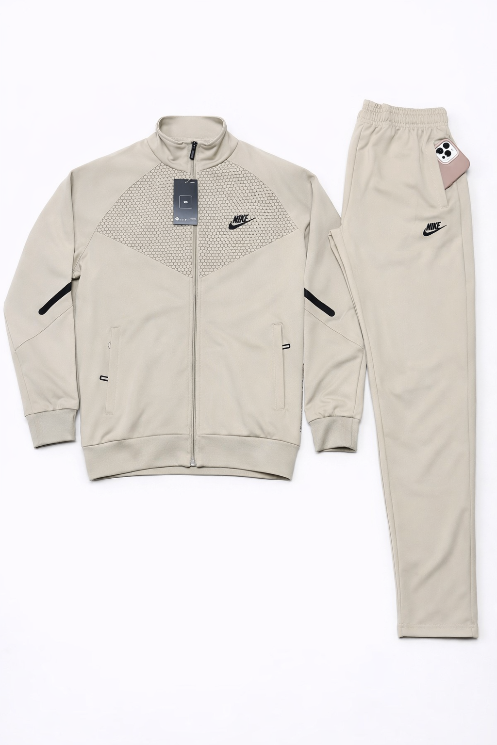 Ensemble survêtement Nike gris homme – veste zippée + pantalon sport confortable