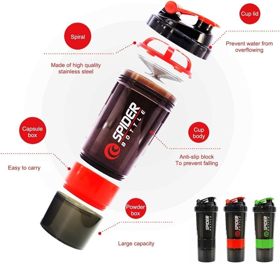Shaker Spider Bottle multifonction 500ml