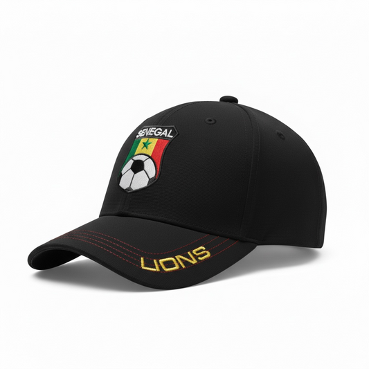 Casquette Sénégal Lions Noir – Style Sport Football Broderie Premium