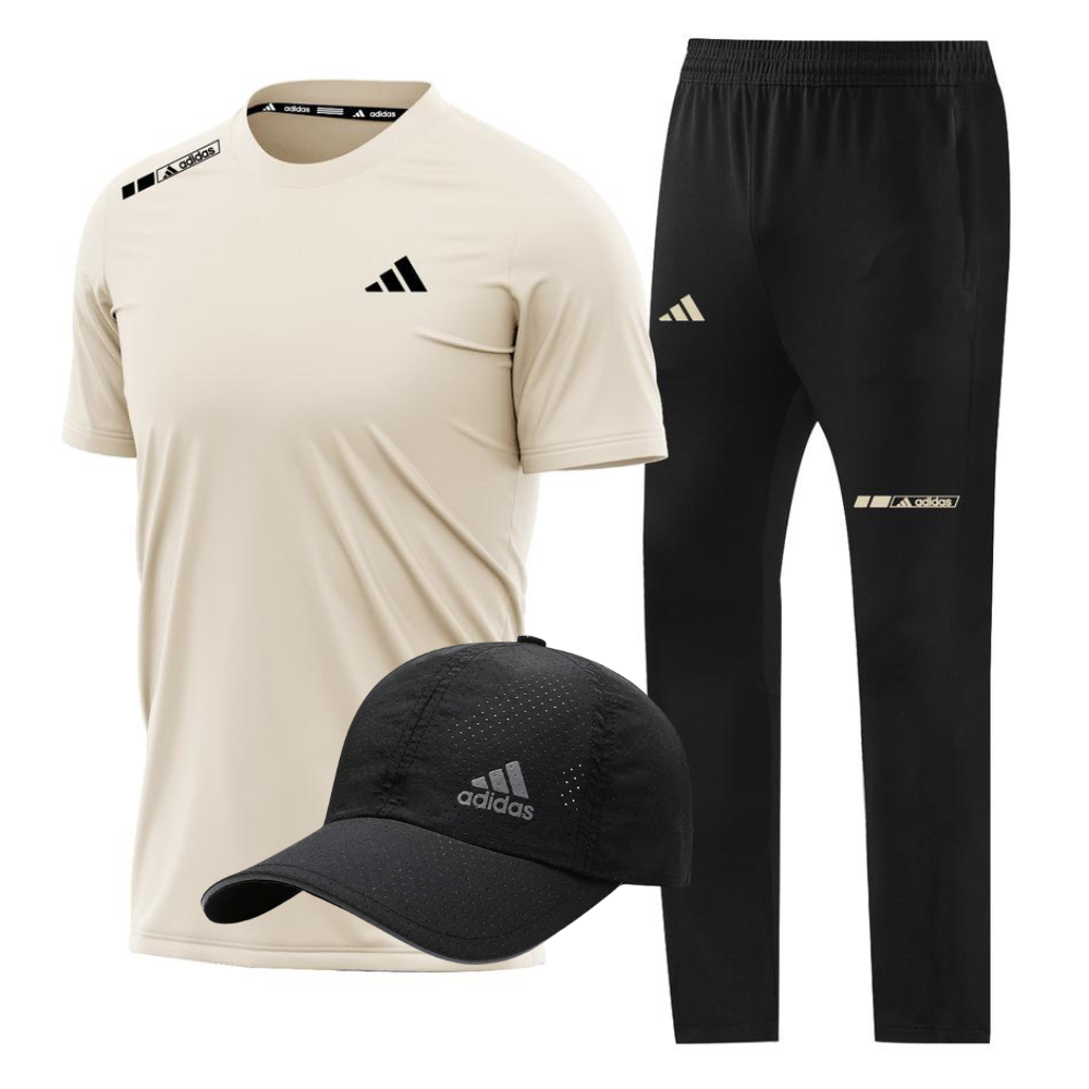 Ensemble Sport Adidas Homme – T-shirt + Pantalon + Casquette