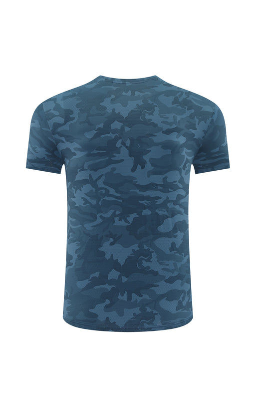 T-shirt Nike Sport Camo Bleu Homme – Respirant Entraînement Fitness