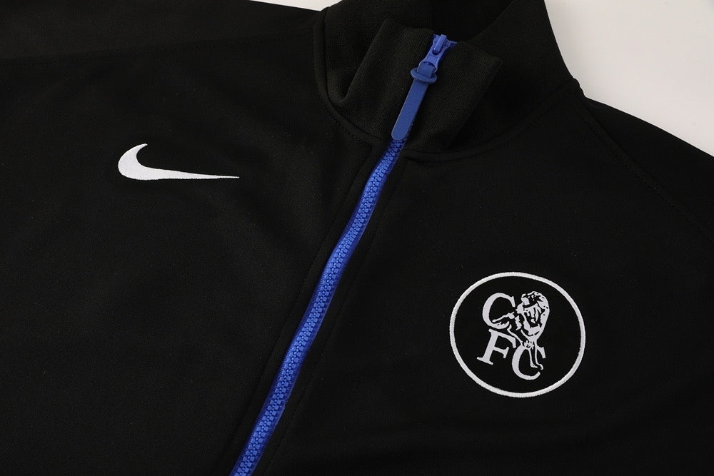 Survêtement Chelsea FC Noir & Bleu 2025-2026 – Ensemble Training Homm