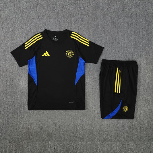 Maillot Manchester United Noir 2025 avec Short – Ensemble Football Homme