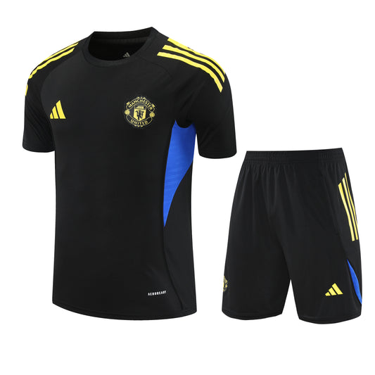 Maillot Manchester United Noir 2025 avec Short – Ensemble Football Homme