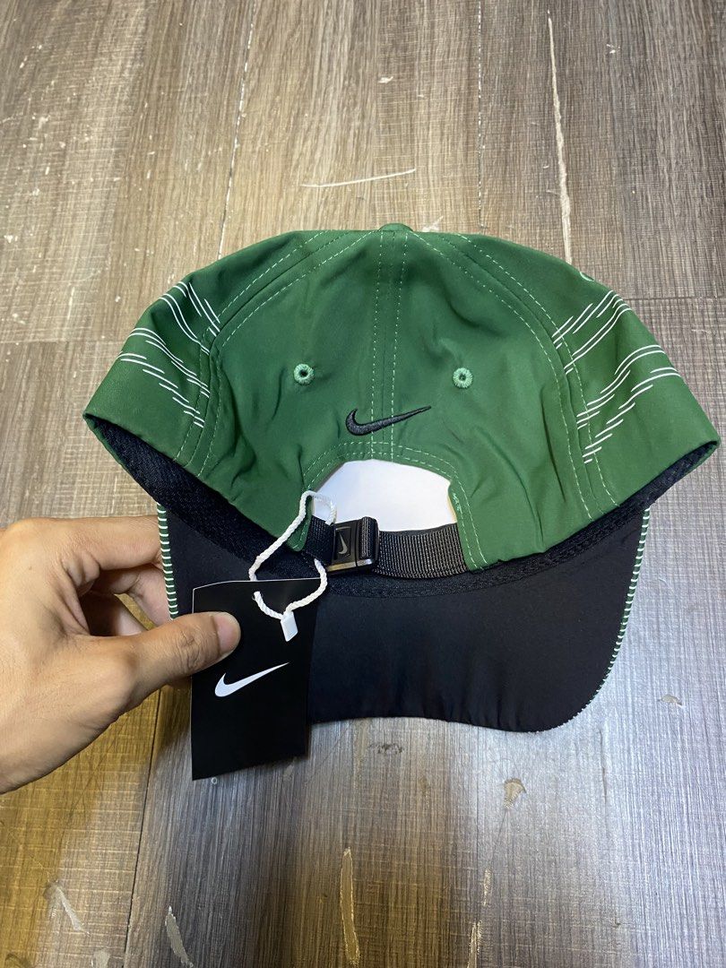Casquette Nike Air verte à motifs blancs – Style sportif et tendance