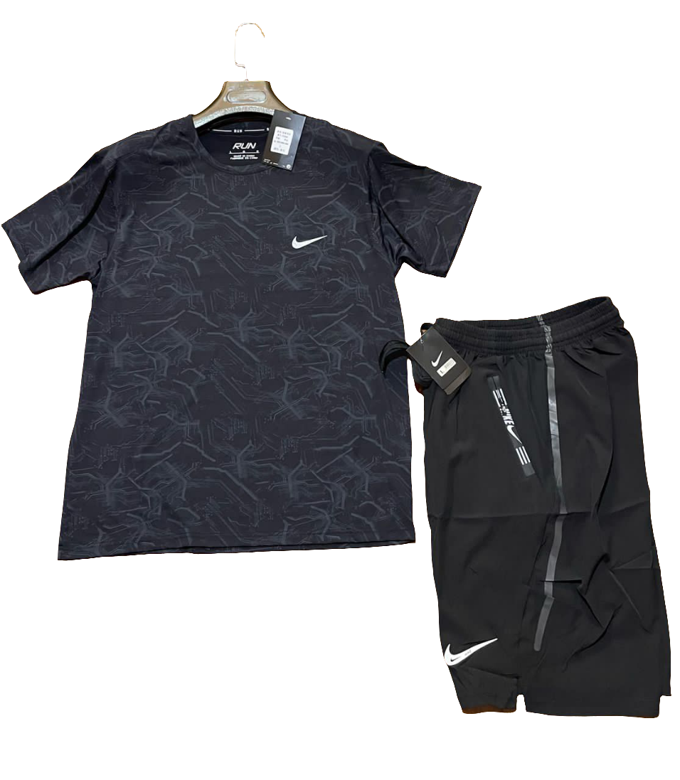 Ensemble de sport homme Under Armour - T-shirt vert + short blanc