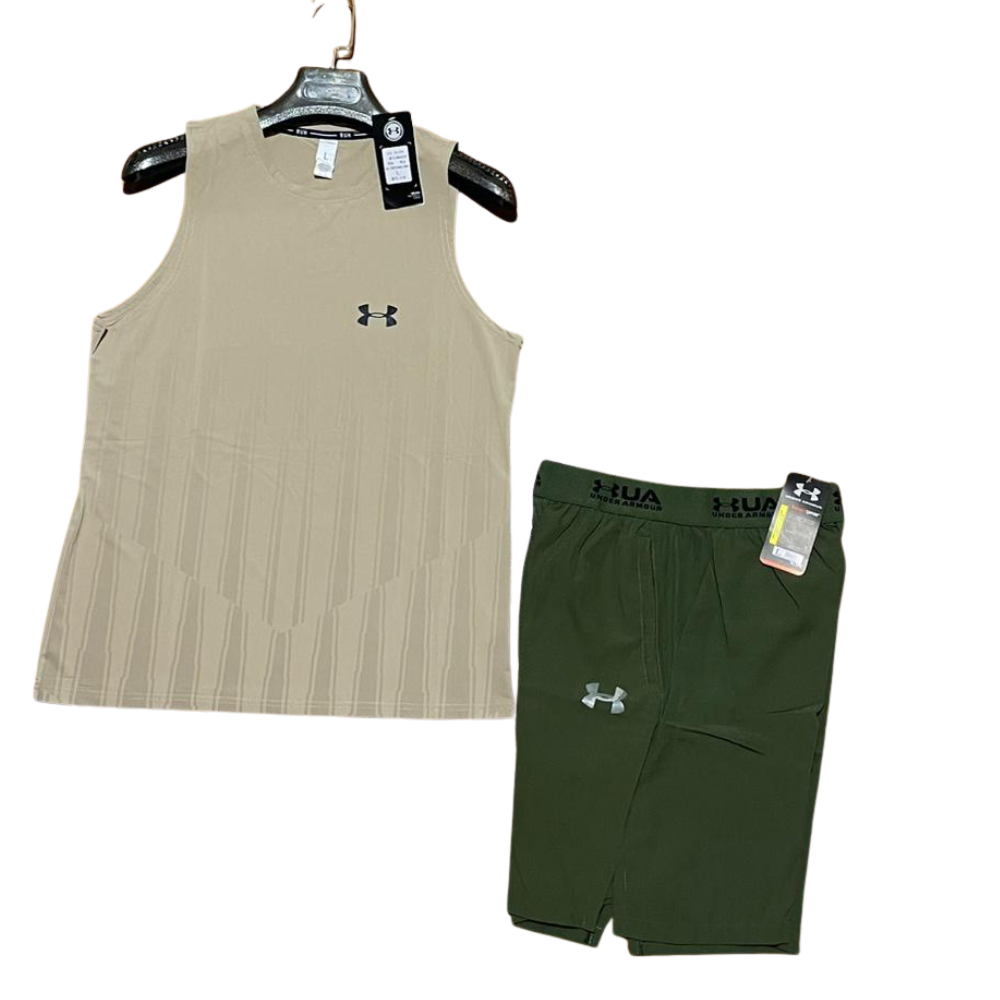 Ensemble Sport Homme Under Armour – Débardeur Bleu et Short Noir | Pro Sport Sénégal