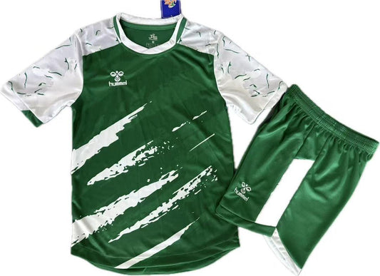 Ensemble de Foot Hummel Bleu et Blanc – Maillot + Short Enfant 10 a 15 ans