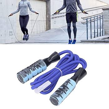 Corde à sauter fitness mousse antidérapante – Bleu sport
