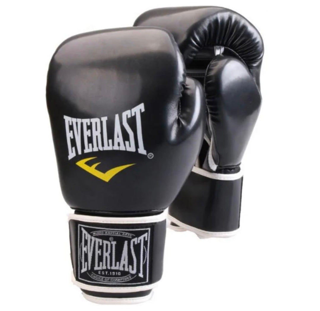 Gants de boxe Everlast noirs 10 oz – protection poignet & frappe entraînement