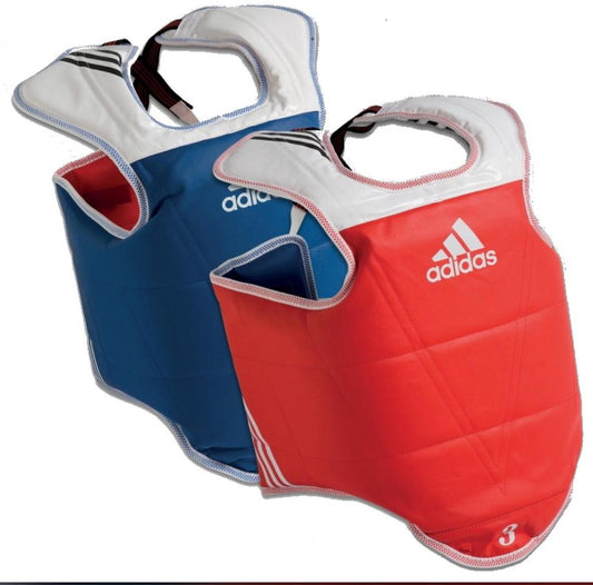 Plastron Taekwondo Adidas – Réversible Rouge/Bleu
