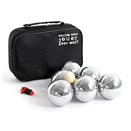 Set de boules de pétanque en acier avec mallette – Parfait pour jouer entre amis ou en famille.