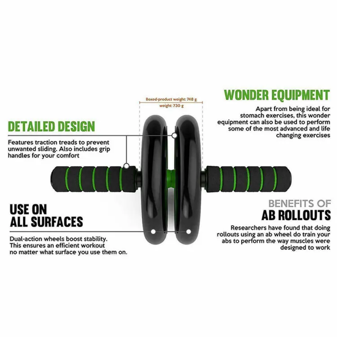 Roue abdominale double stabilité fitness musculation