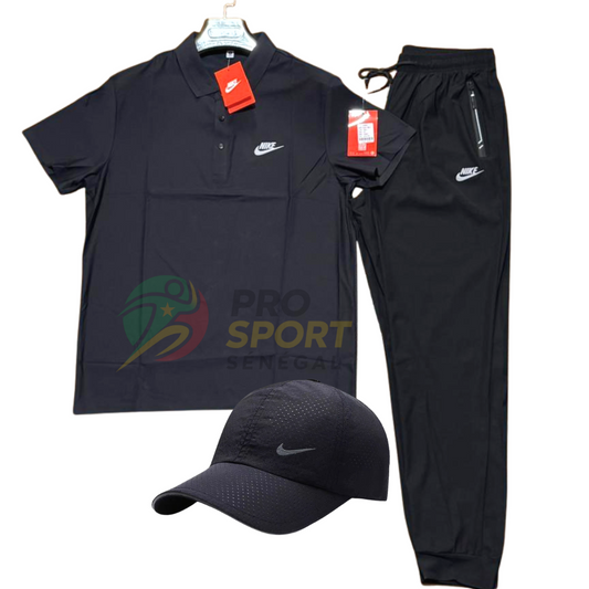 Ensemble Nike Homme Noir – Polo, Pantalon & Casquette | Pro Sport Sénégal