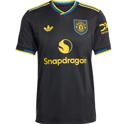 Maillot Manchester United extérieur 2025/2026 noir et jaune – Adidas homme