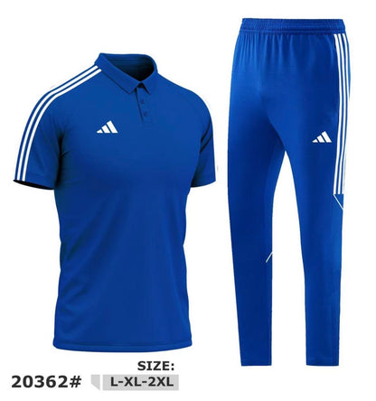 Ensemble Adidas Polo Sport Homme Blanc/Bleu – Jogging Training