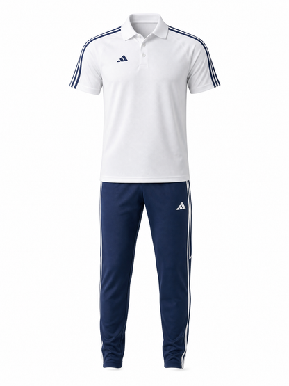 Ensemble Adidas Polo Sport Homme Blanc/Bleu – Jogging Training