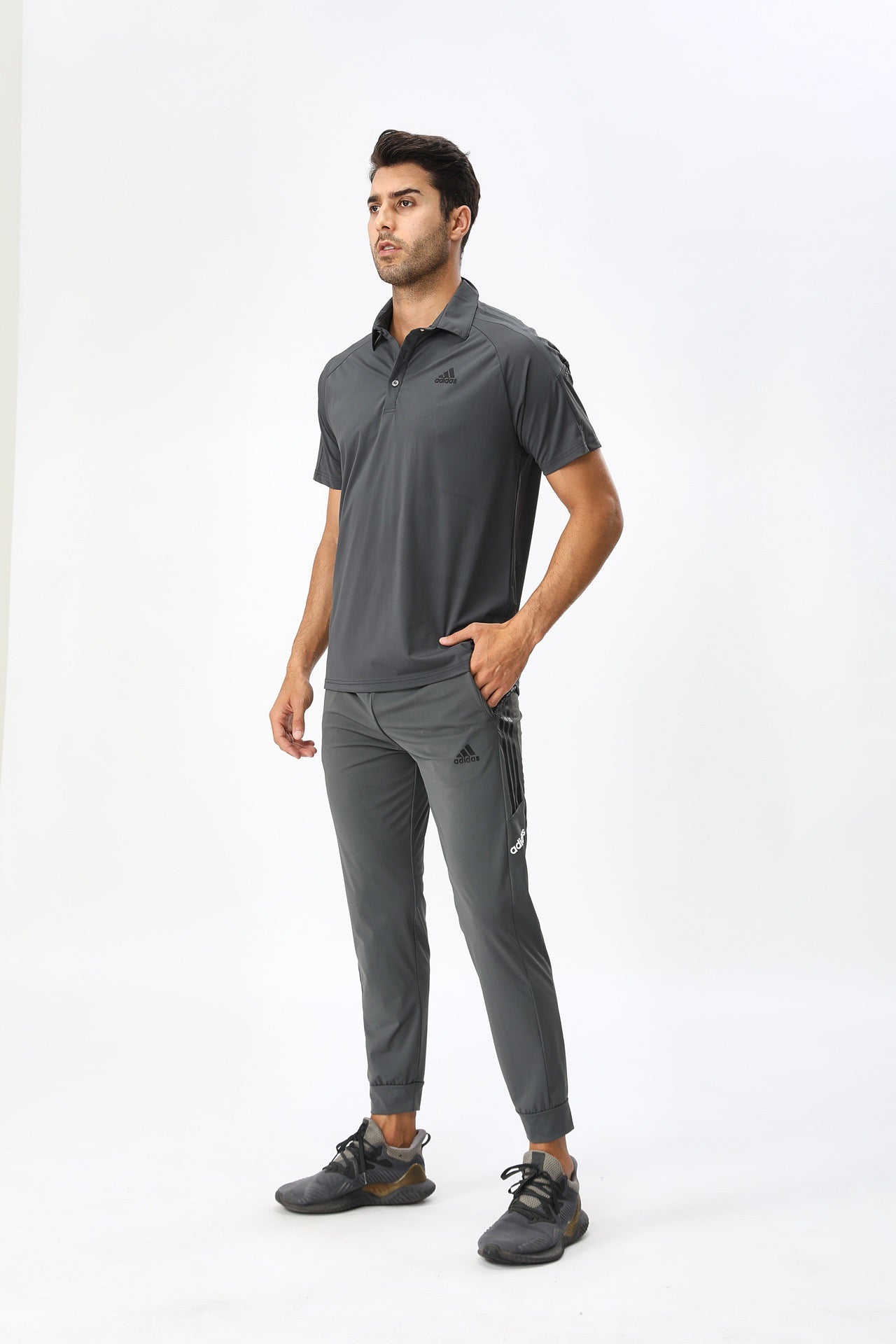 Adidas Homme Noir - Polo Technique et Pantalon Jogging