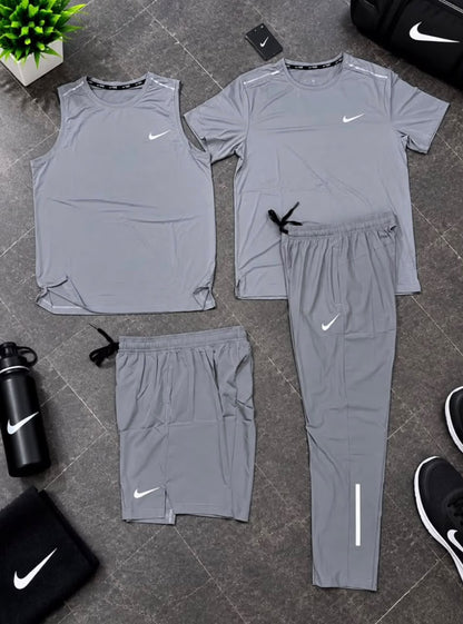 Ensemble Sport 4 Pièces – T-shirt, débardeur, short & pantalon