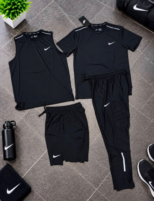 Ensemble Sport 4 Pièces – T-shirt, débardeur, short & pantalon
