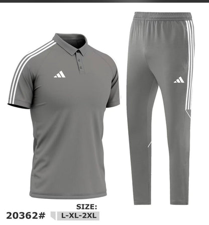 Ensemble Adidas Polo Sport Homme Blanc/Bleu – Jogging Training