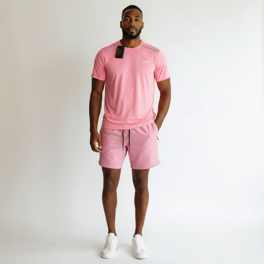 Ensemble Sport Homme Nike – T-shirt + Short Running Léger et Respirant Vert