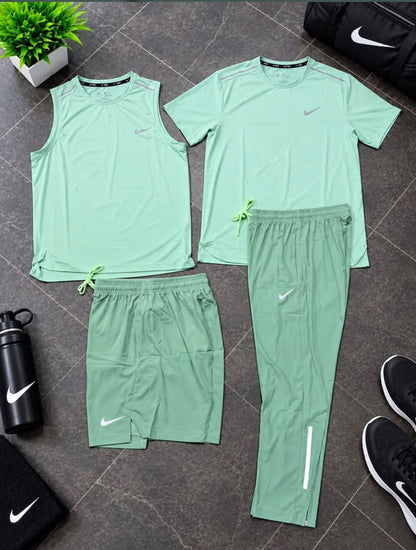 Ensemble Sport 4 Pièces – T-shirt, débardeur, short & pantalon