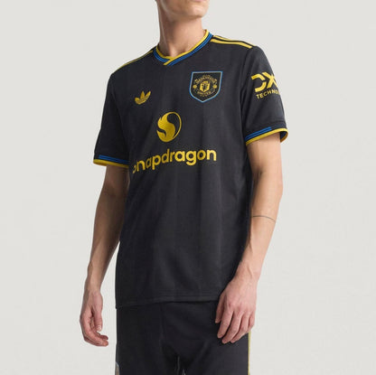 Maillot Manchester United extérieur 2025/2026 noir et jaune – Adidas homme