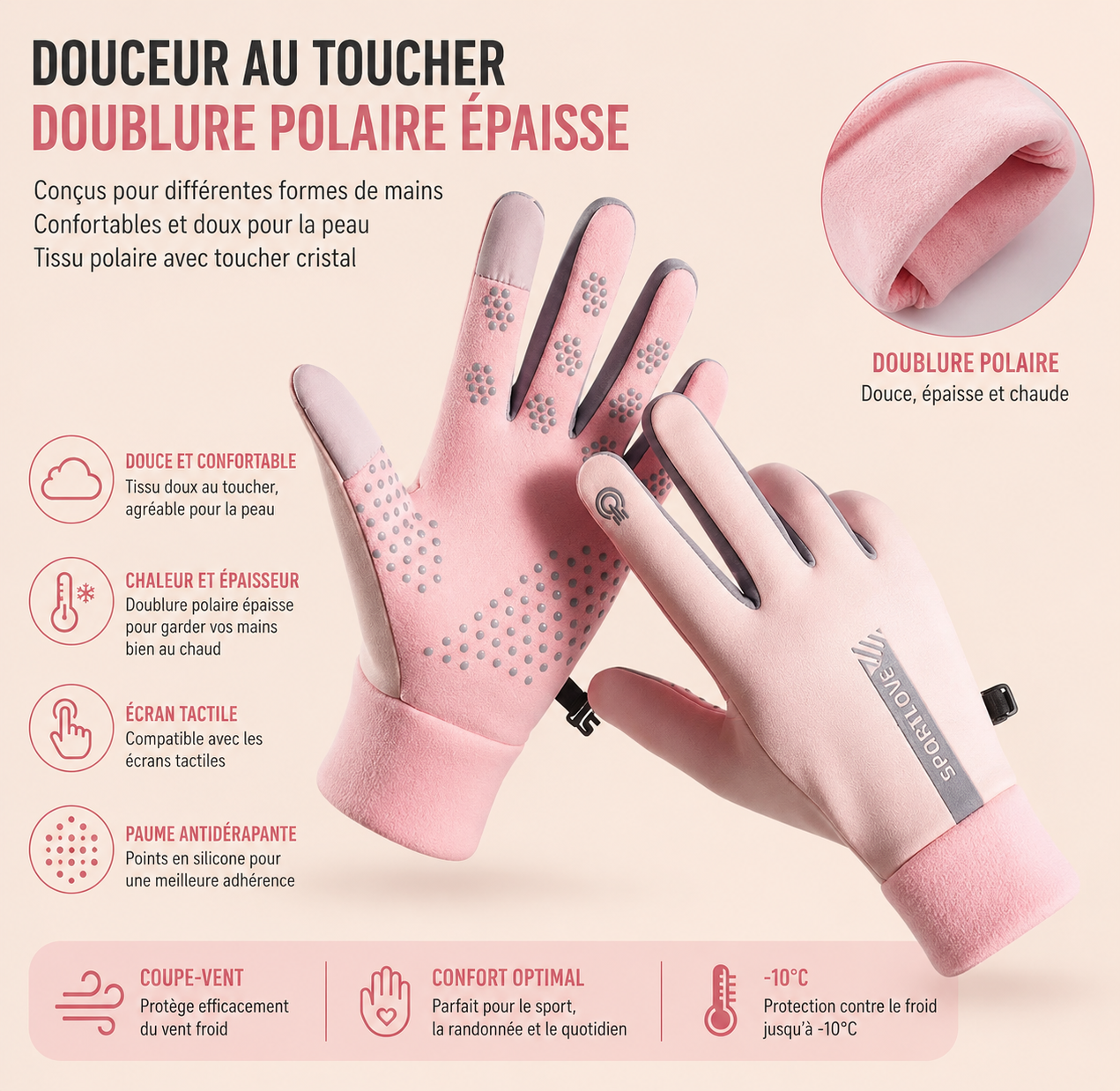 Gants de Sport Tactiles Antidérapants – Gants Running & Fitness