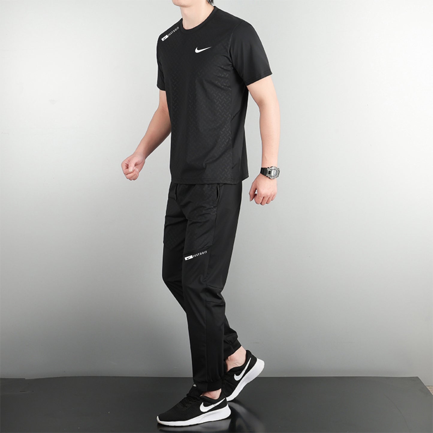 Ensemble Sport Homme Noir – T-shirt + Pantalon Jogging Performance