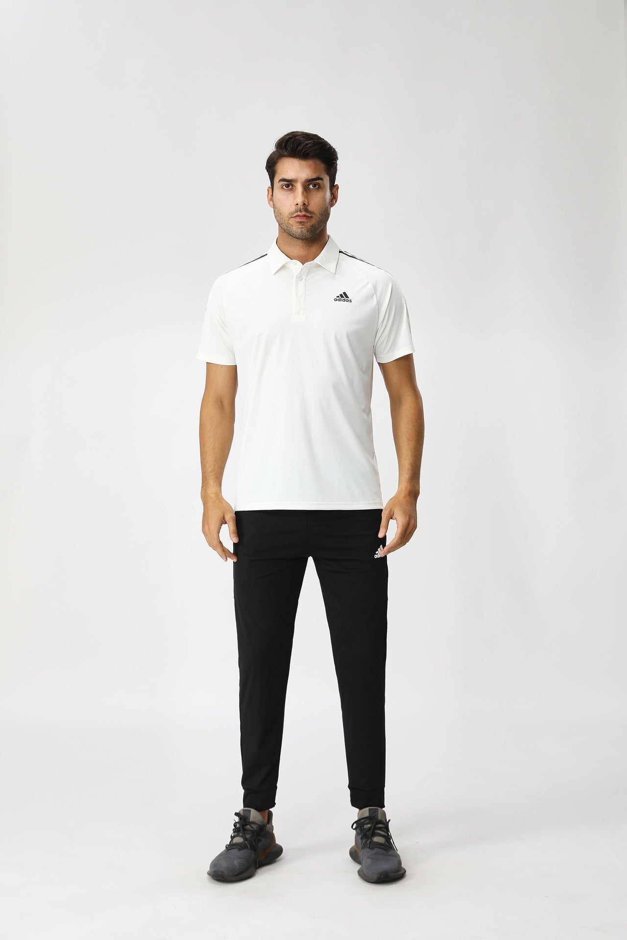 Adidas Homme Noir - Polo Technique et Pantalon Jogging