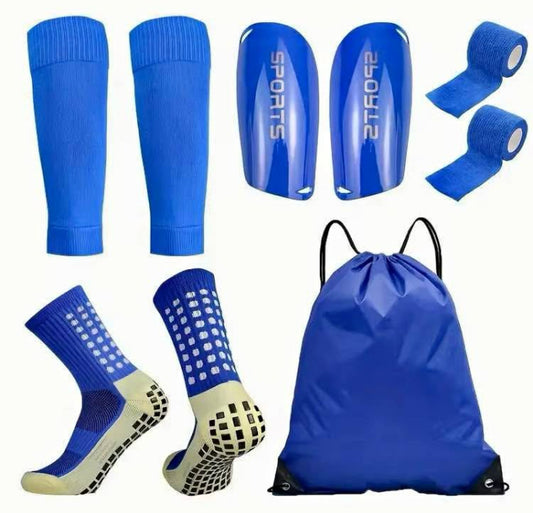 Kit Football Complet Bleu – Protège-tibias, Chaussettes Antidérapantes & Accessoires | Pro Sport Sénégal