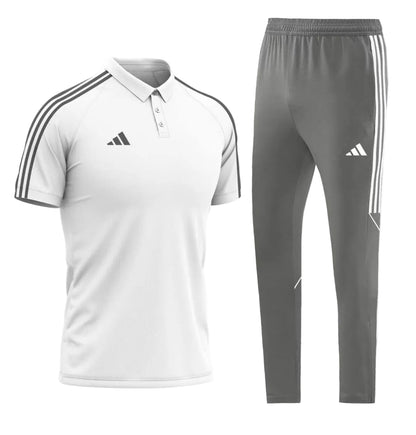 Ensemble Adidas Polo Sport Homme Blanc/Bleu – Jogging Training