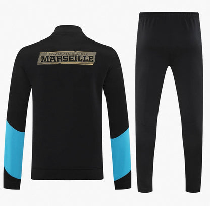 Ensemble Puma OM 2025 – Survêtement Officiel Homme Noir Bleu