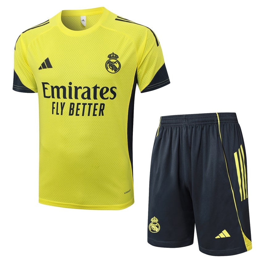 Pack Maillot + Short Real Madrid Extérieur Jaune 2025/2026 – Version Joueur ⚽🔥