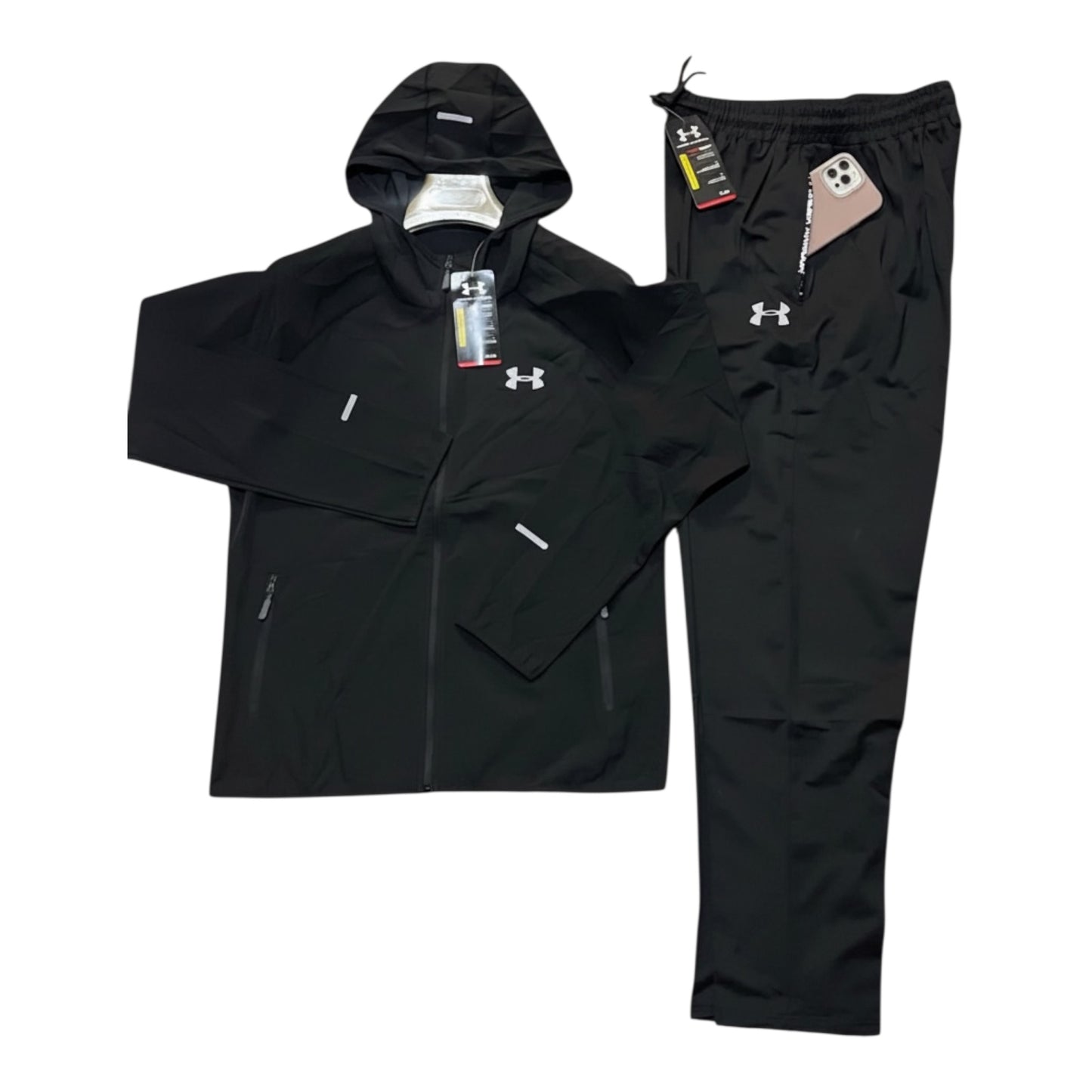 Survêtement Sport Homme Noir – Ensemble Running à Capuche 🏃‍♂️