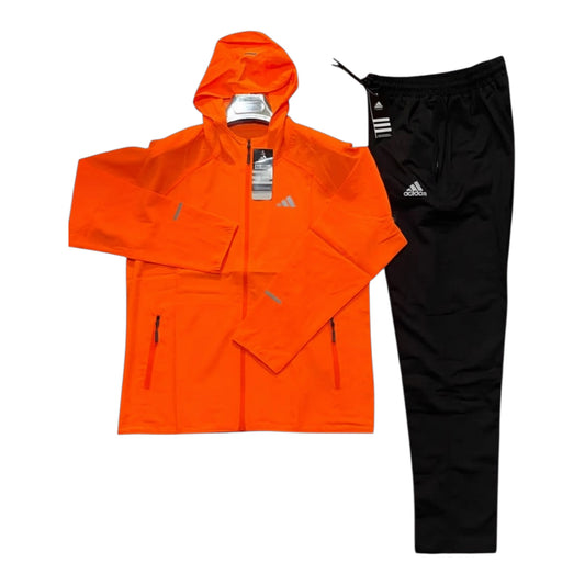 Survêtement Sport à Capuche Orange & Noir – Ensemble Running Homme