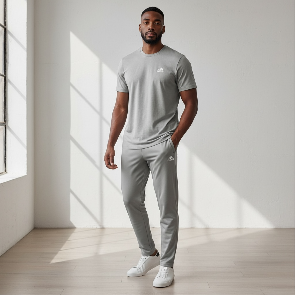 Ensemble Sport Homme 4 Pièces – T-shirt, Débardeur, Short & Pantalon – Léger & Confort Premium