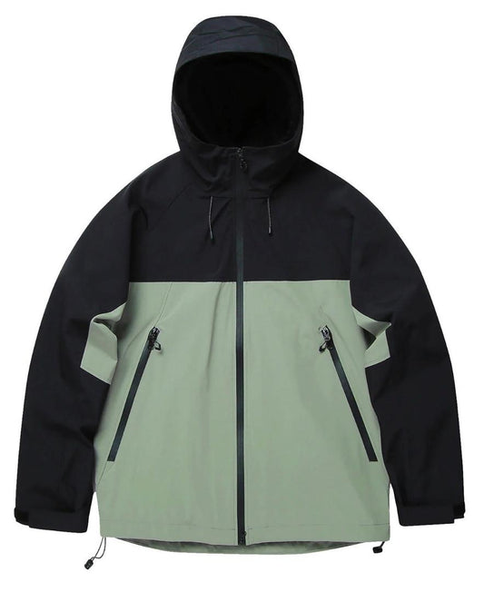 Veste Sport Imperméable Homme à Capuche Noir/Vert