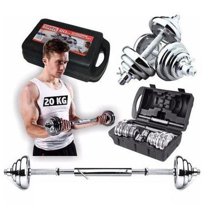 Haltères réglables 20KG – Musculation à domicile, pratique et efficace