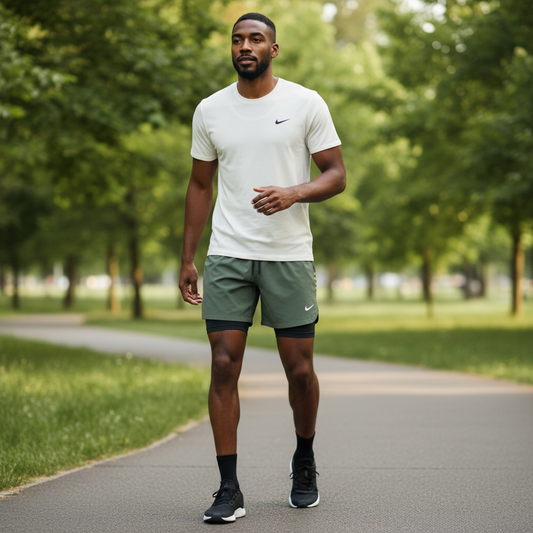 Short Sport Homme 2-en-1 Nike – Running & Fitness, Léger et Respirant Vert