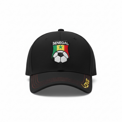 Casquette Sénégal Lions Noir – Style Sport Football Broderie Premium