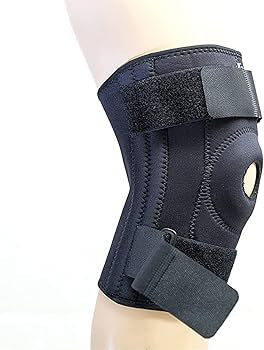 Genouillère en néoprène – Bretelles réglables avec rotule ouverte stabilisée pour homme et femme