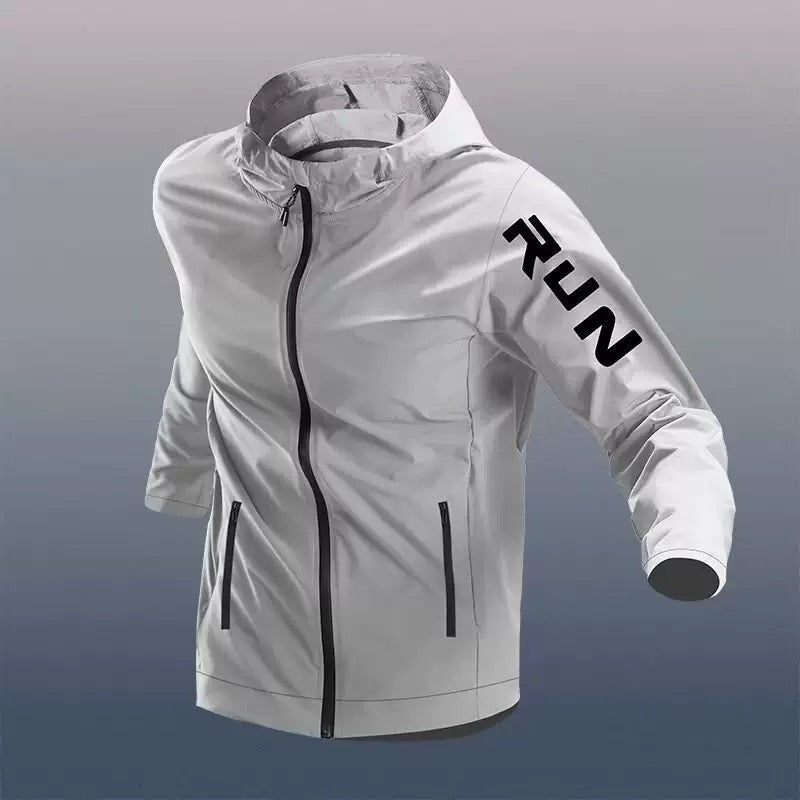 Veste de Running Homme Légère avec Capuche et Poches Zippées