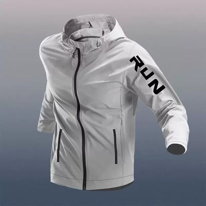 Veste de Running Homme Légère avec Capuche et Poches Zippées