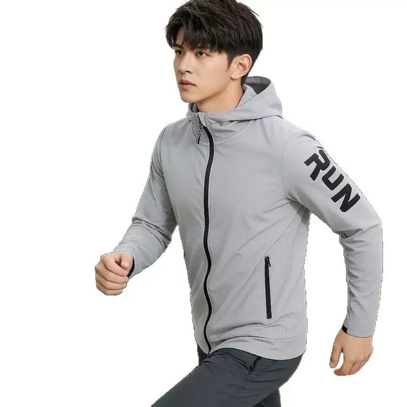Veste de Running Homme Légère avec Capuche et Poches Zippées