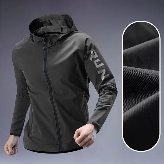 Veste de Running Homme Légère avec Capuche et Poches Zippées