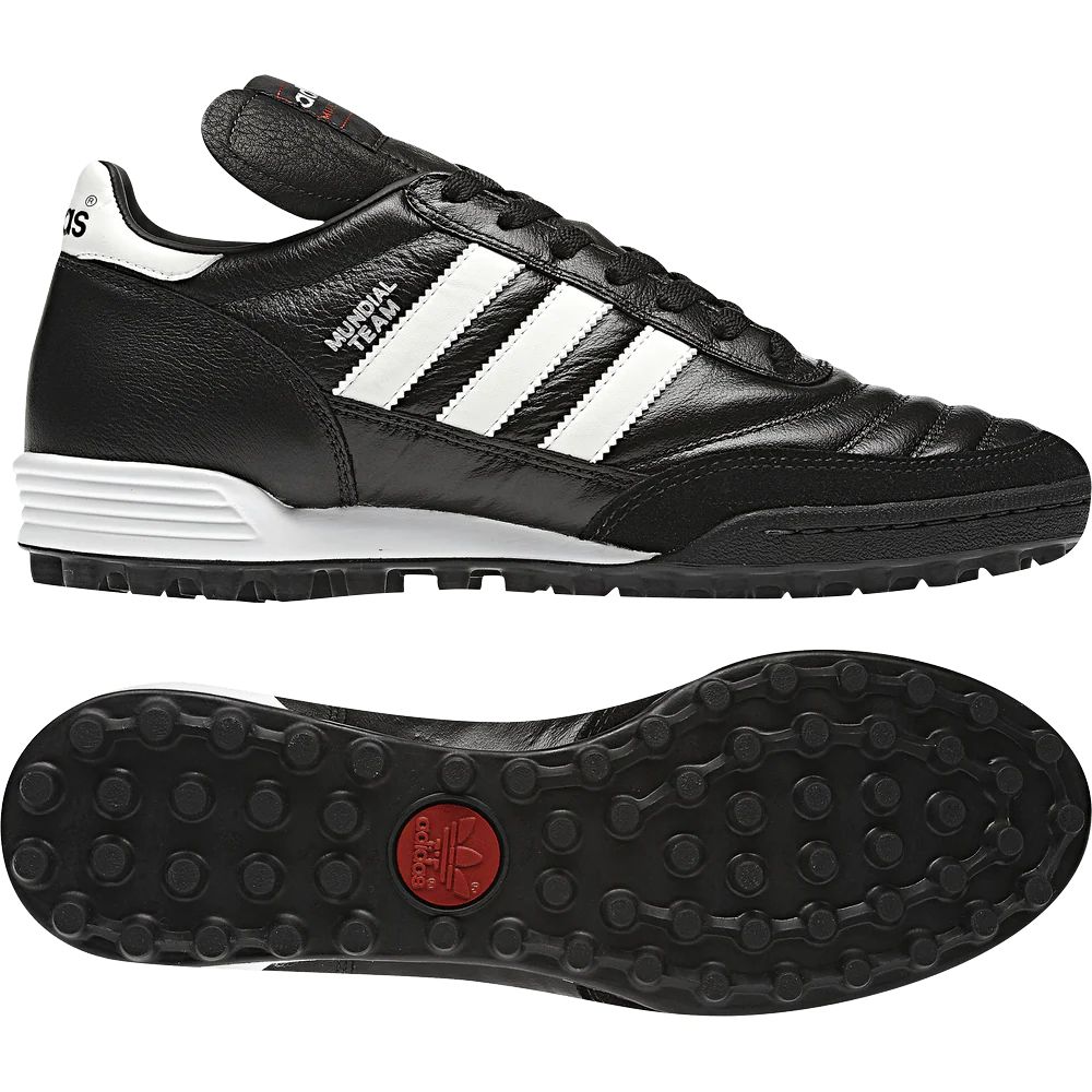 Chaussures Football TF Adidas Mundial Team Noir/Blanc – Confort Cuir, Semelle Turf