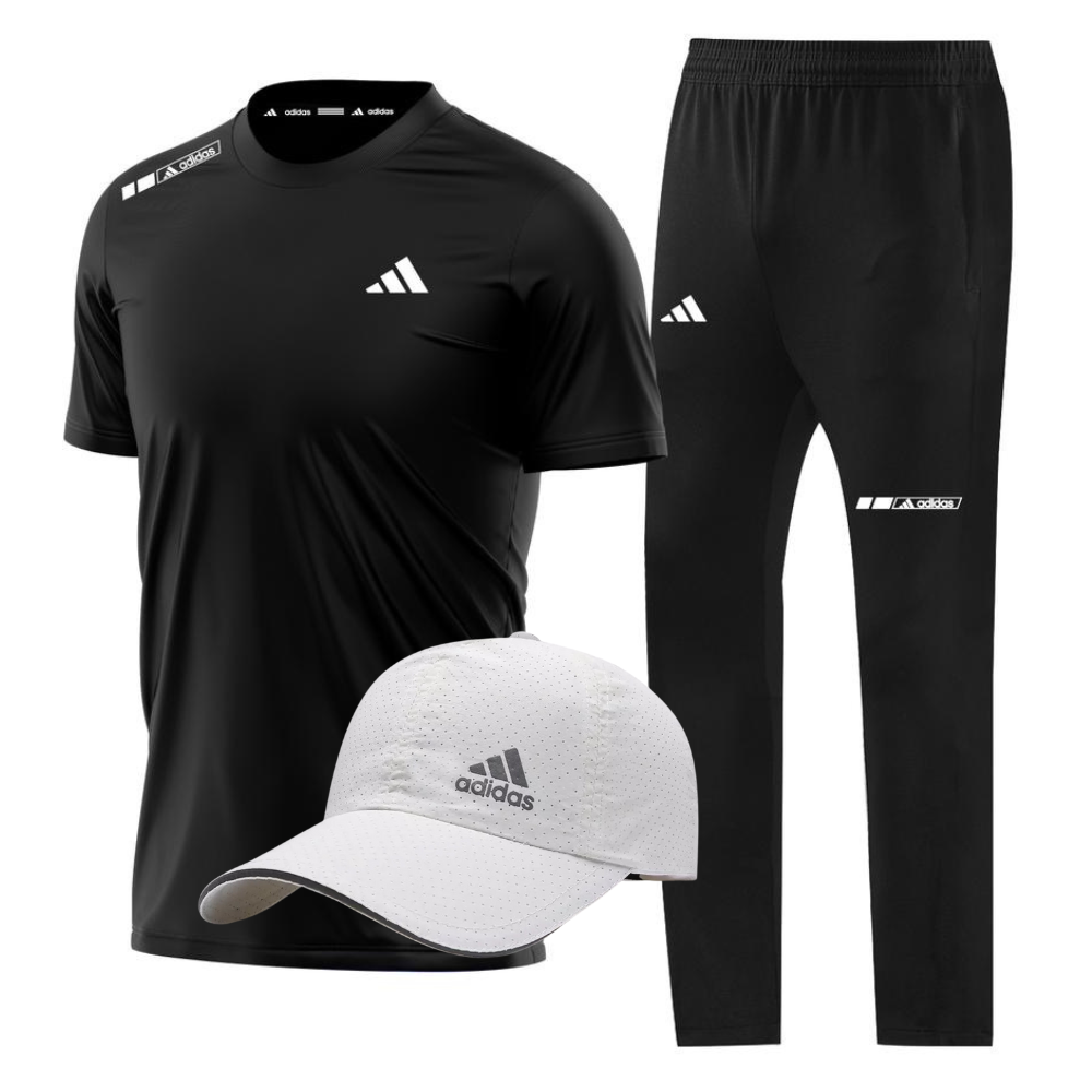 Ensemble Sport Adidas Homme – T-shirt + Pantalon + Casquette